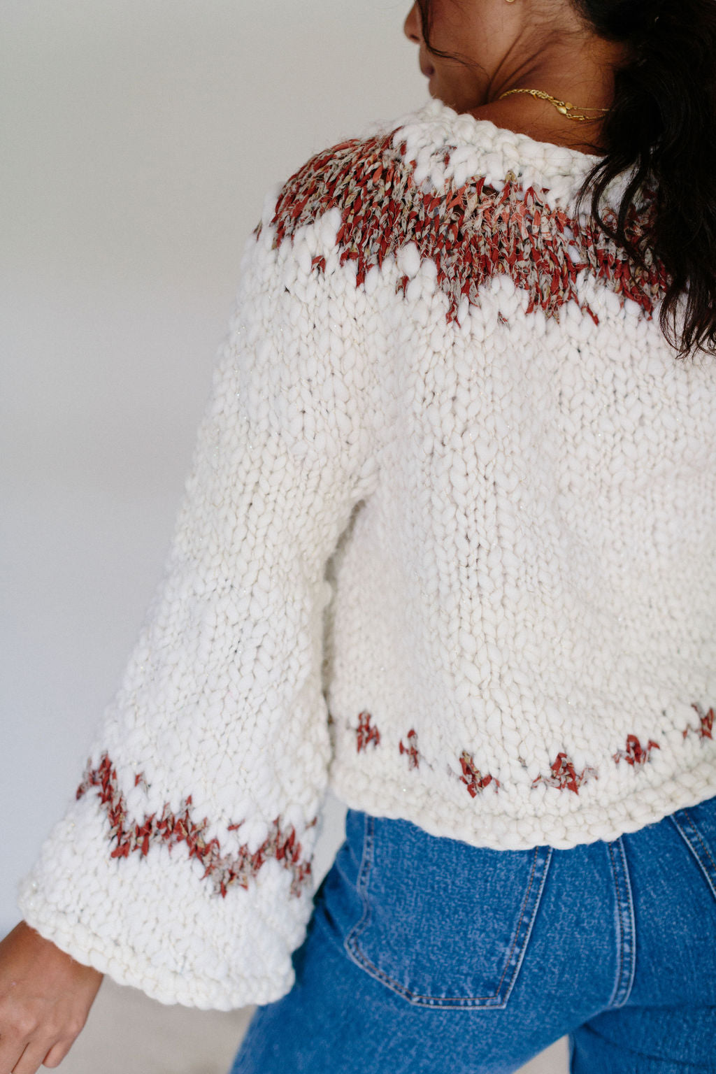 Exhale Sweater ~ French Vanilla / Sierra Redwood Sample 16