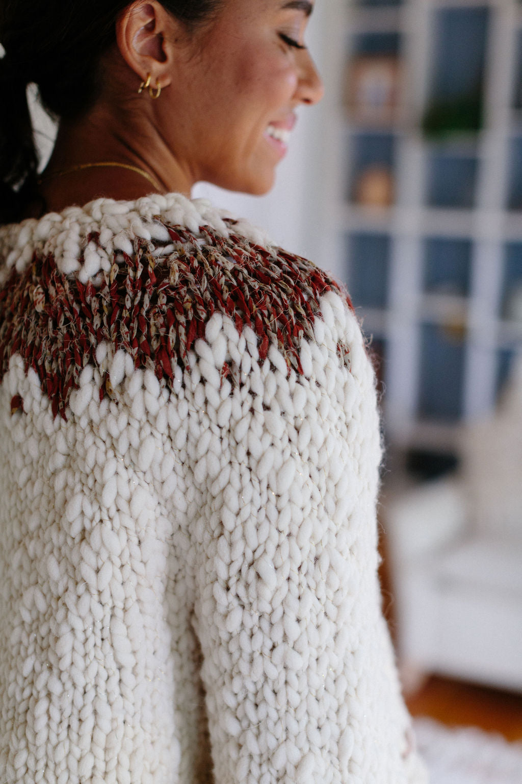 Exhale Sweater ~ French Vanilla / Sierra Redwood Sample 16