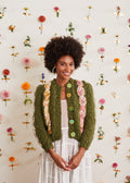 Model wearing an olive green Winding Road Cardi