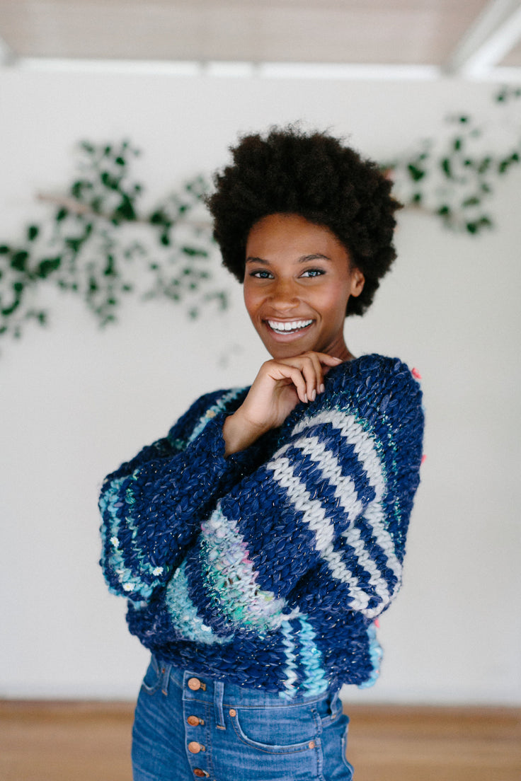 Knit Collage Be Mine Striped Sweater Pattern