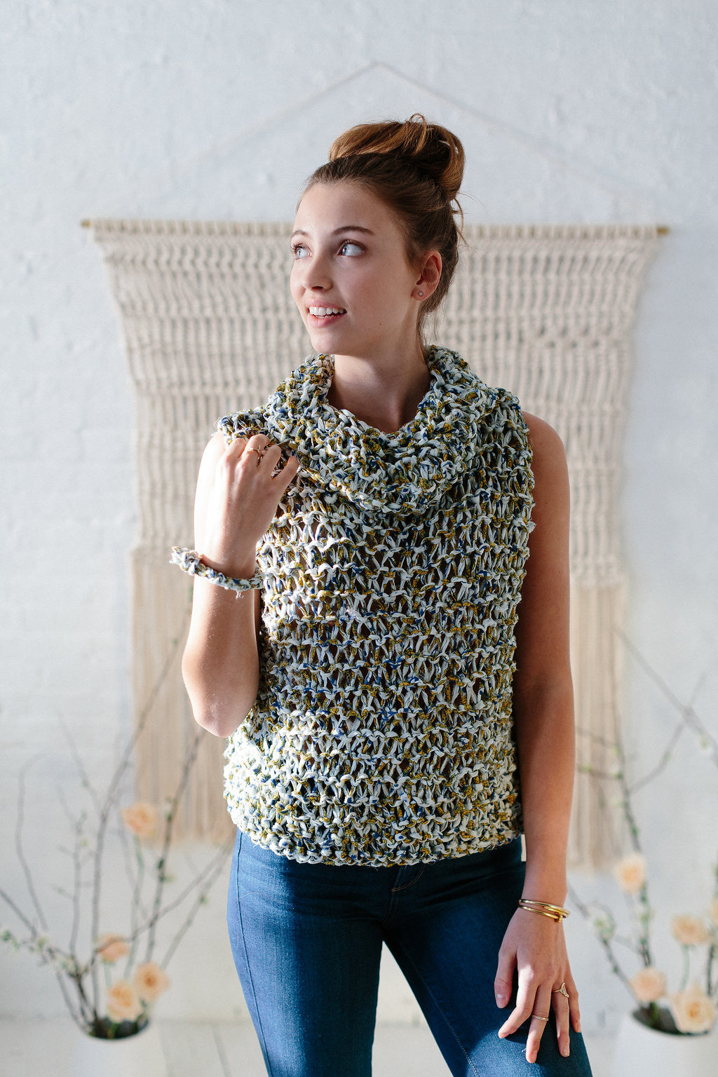 Knit Collage Wildflower Peasant Tunic Pattern knitting pattern
