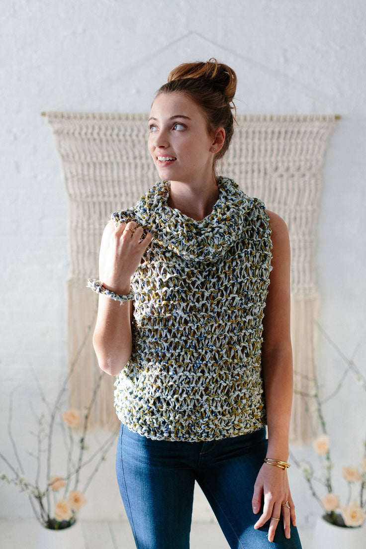 Knit Collage Wildflower Peasant Tunic Pattern knitting pattern