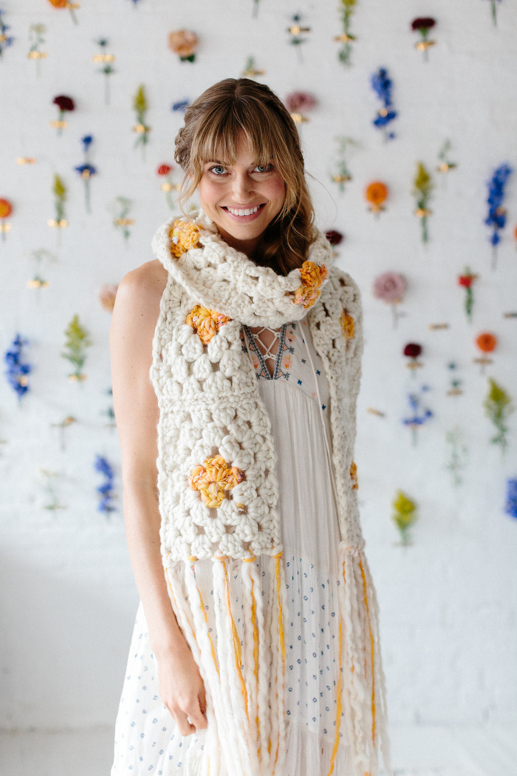 Knit Collage Sunshine Cloud Scarf Pattern - simple crochet pattern for bulky chunk yarns