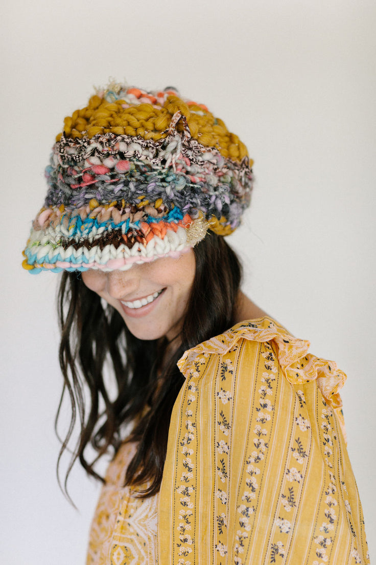 Chin Up Cabbie Hat Knit Collage Hat Pattern