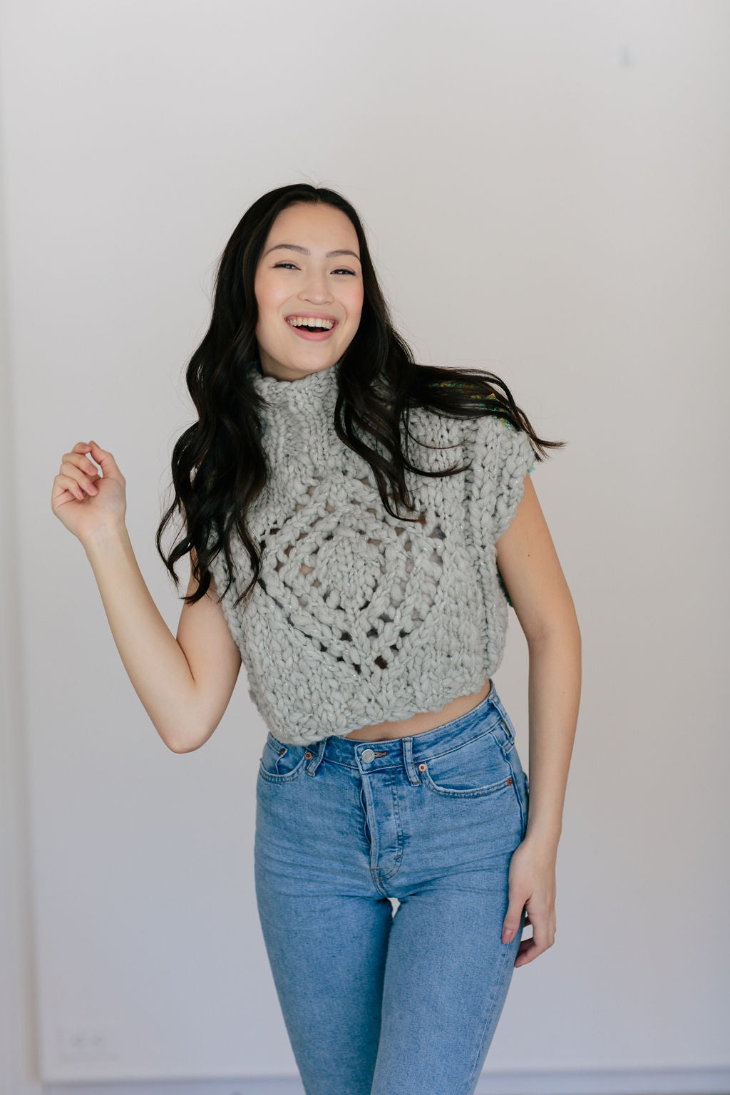 Knit Collage Diamond Crop Sweater Pattern