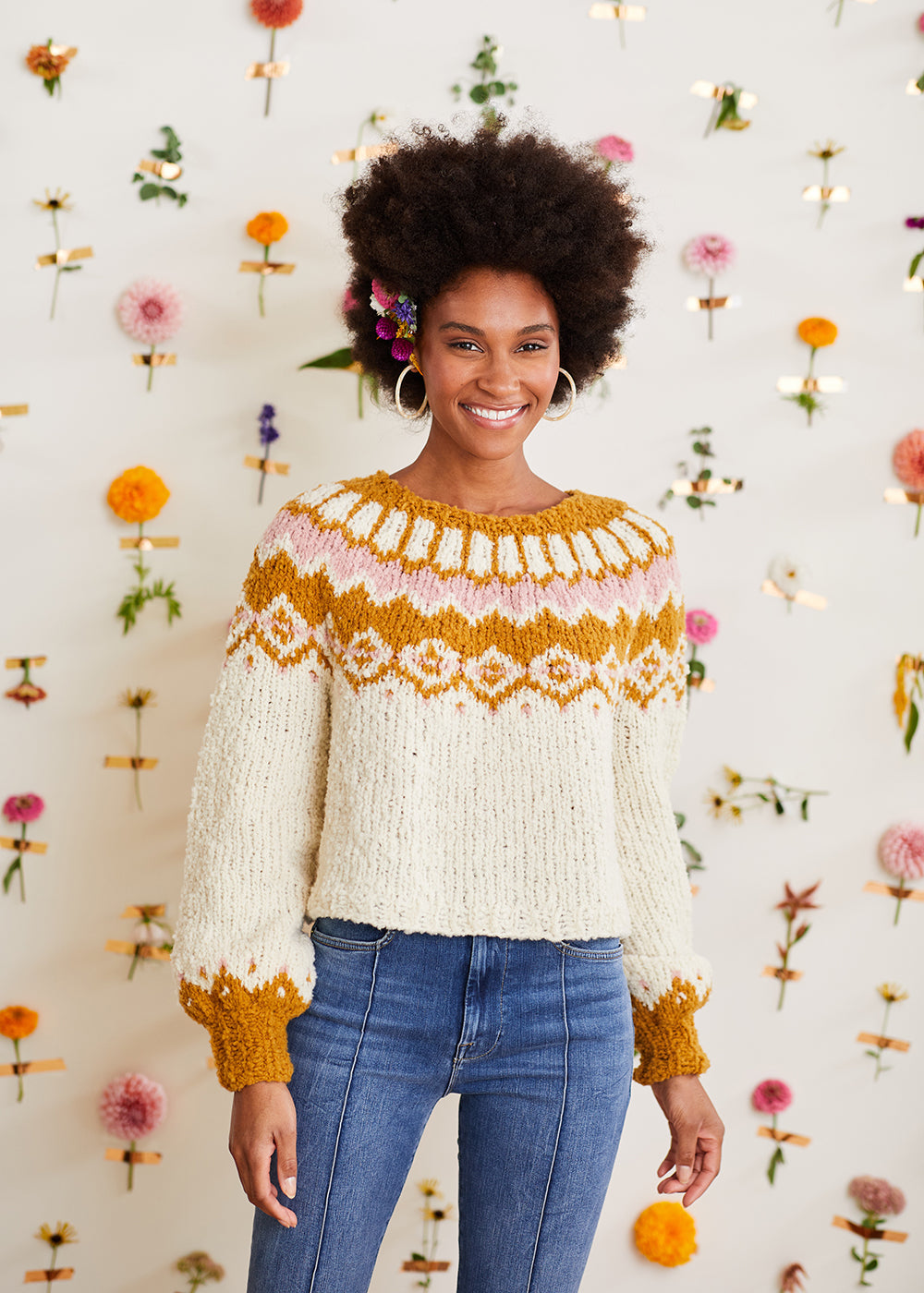 Express Yourself Sweater Colorwork Sweater in Serenity Yarn