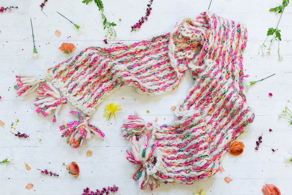 Knit Collage Stripe Story Scarf Pattern