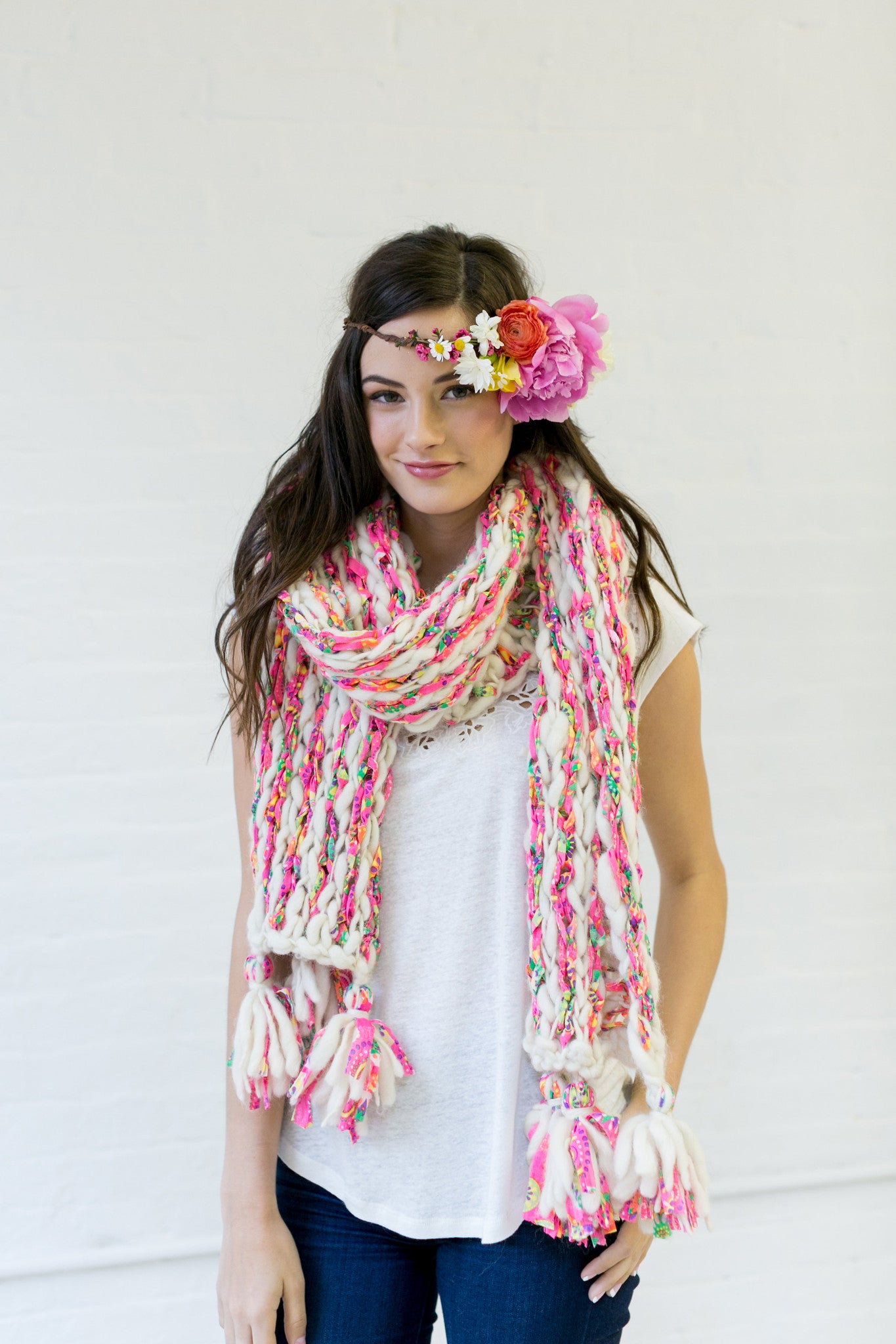 Knit Collage Stripe Story Scarf Pattern