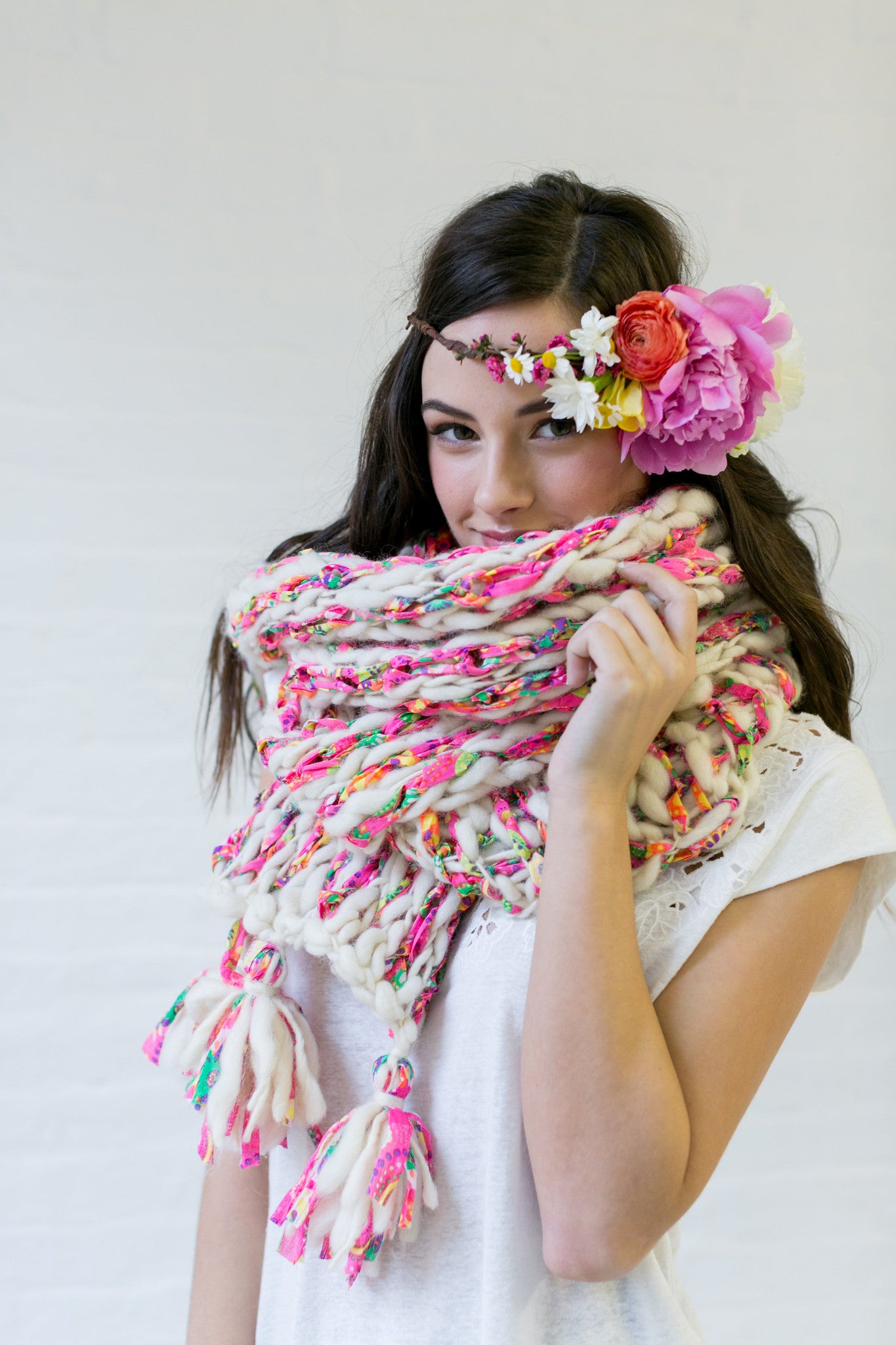 Knit Collage Stripe Story Scarf Pattern