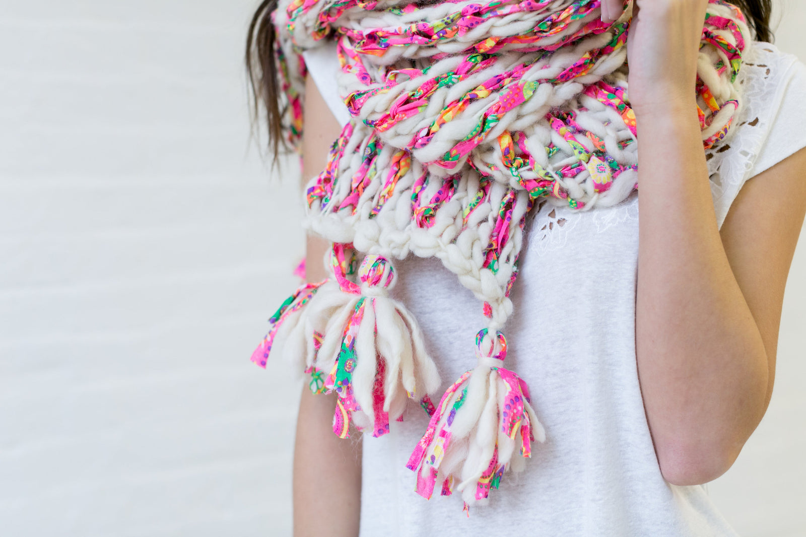 Knit Collage Stripe Story Scarf Pattern