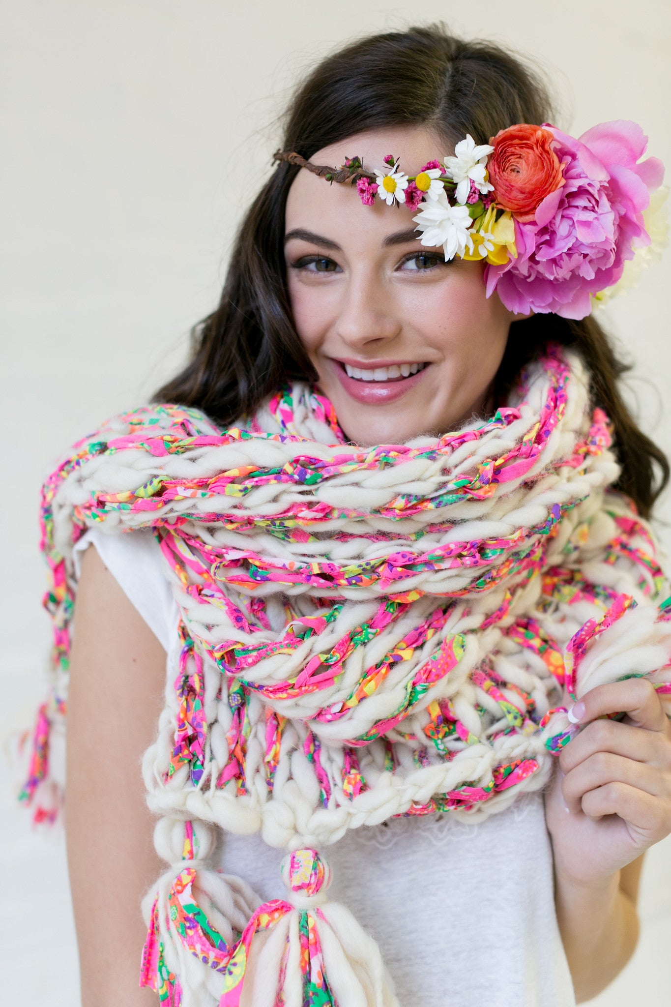 Knit Collage Stripe Story Scarf Pattern