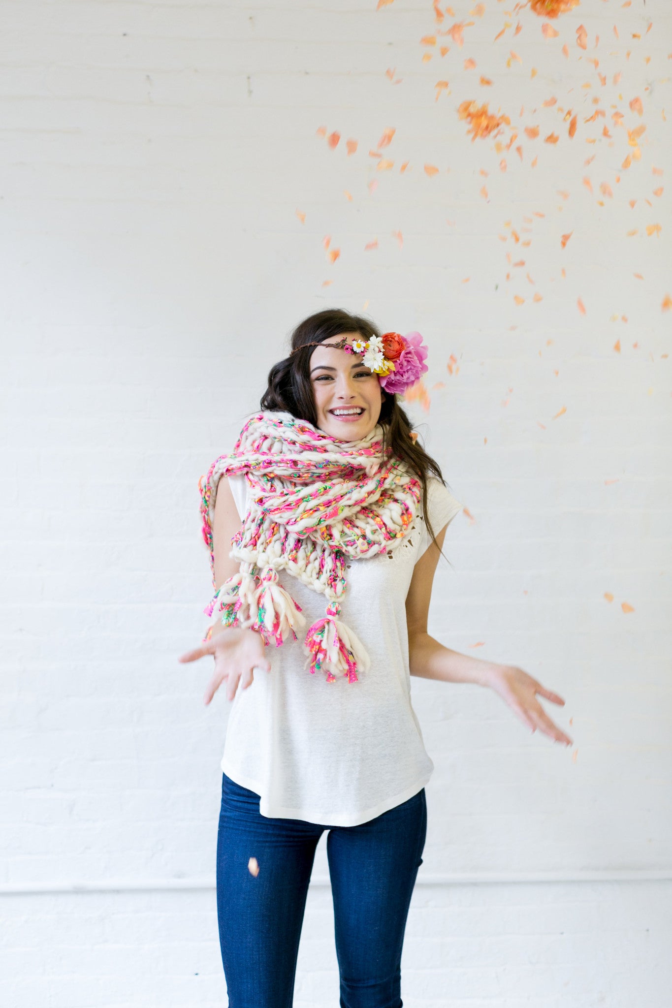 Knit Collage Stripe Story Scarf Pattern