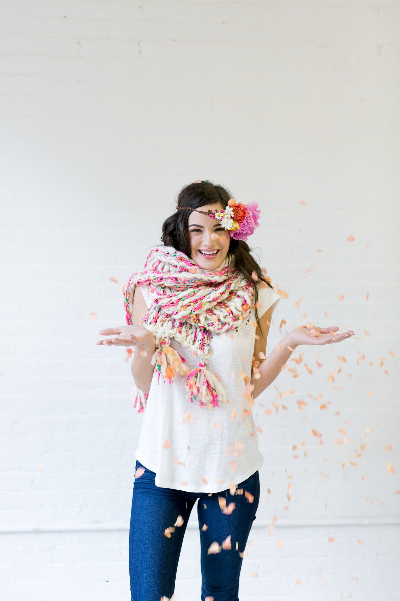 Knit Collage Stripe Story Scarf Pattern