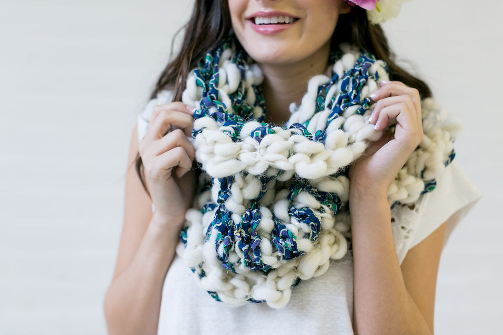 Knit Collage Stripe Story Cowl Pattern