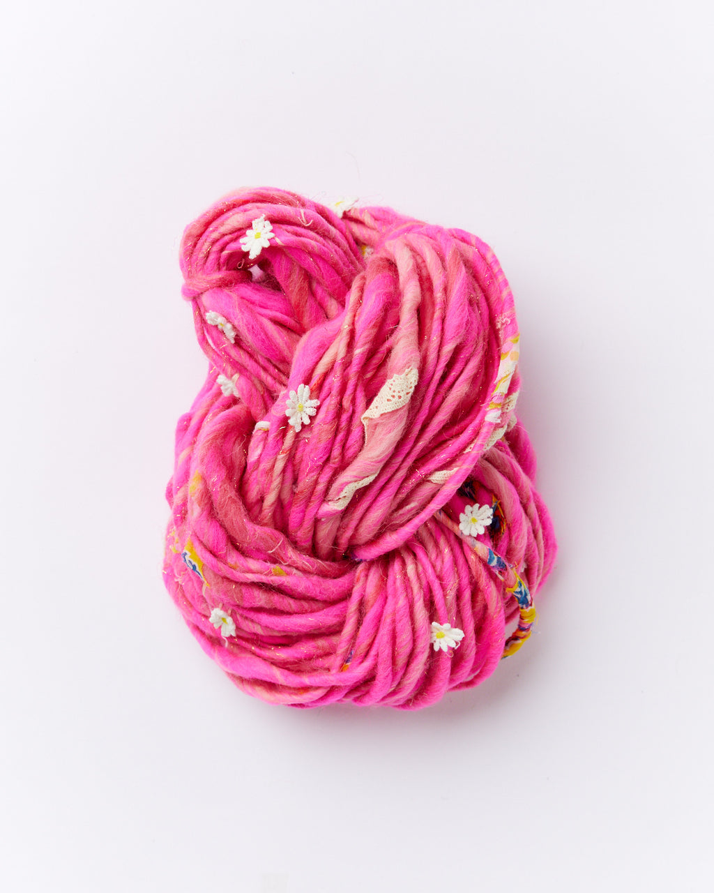 Daisy Chain Yarn in Full Fuchsia by Knit Collage - Chunky bulky Hand knitting yarn