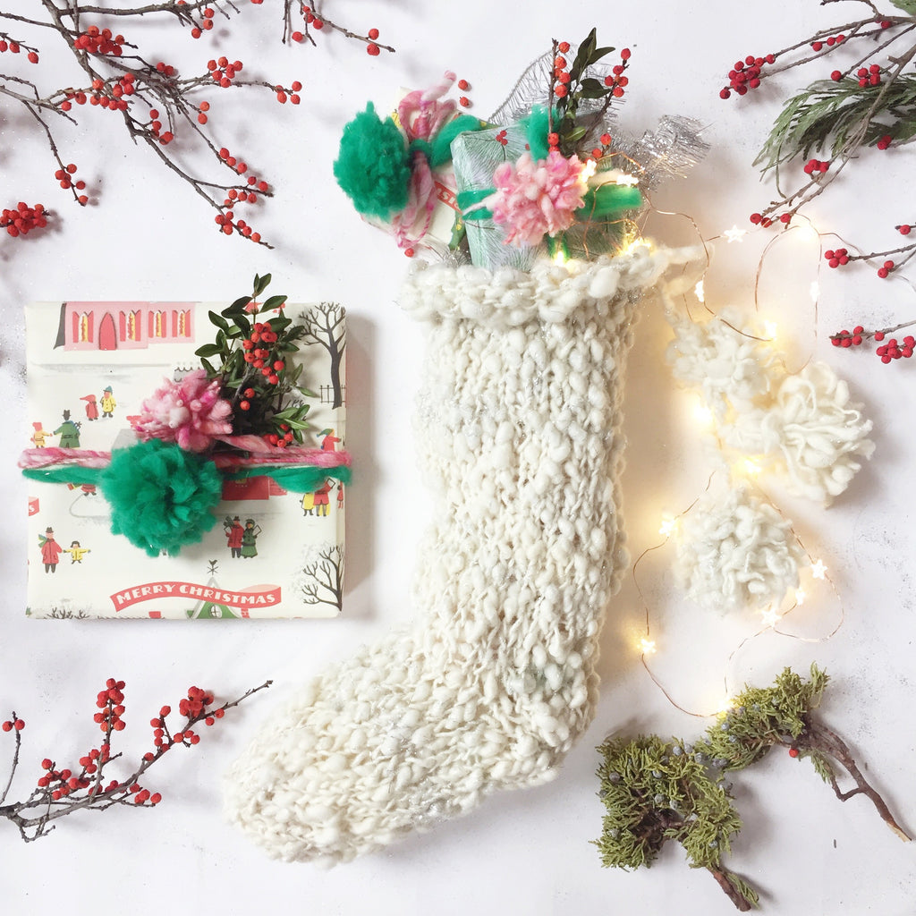 Knit Collage Holiday Stocking Knitting Pattern