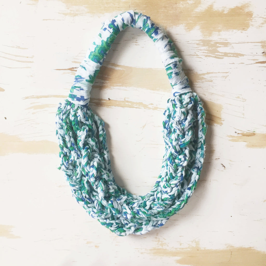 Wanderful Necklace - knit collage knitting pattern, chunky yarn 
