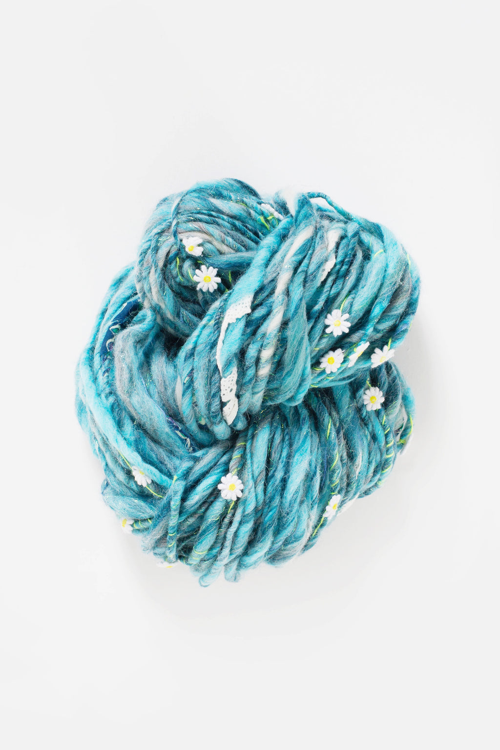 Daisy Chain Yarn in Frosty Azure by Knit Collage - Chunky bulky Hand knitting yarn