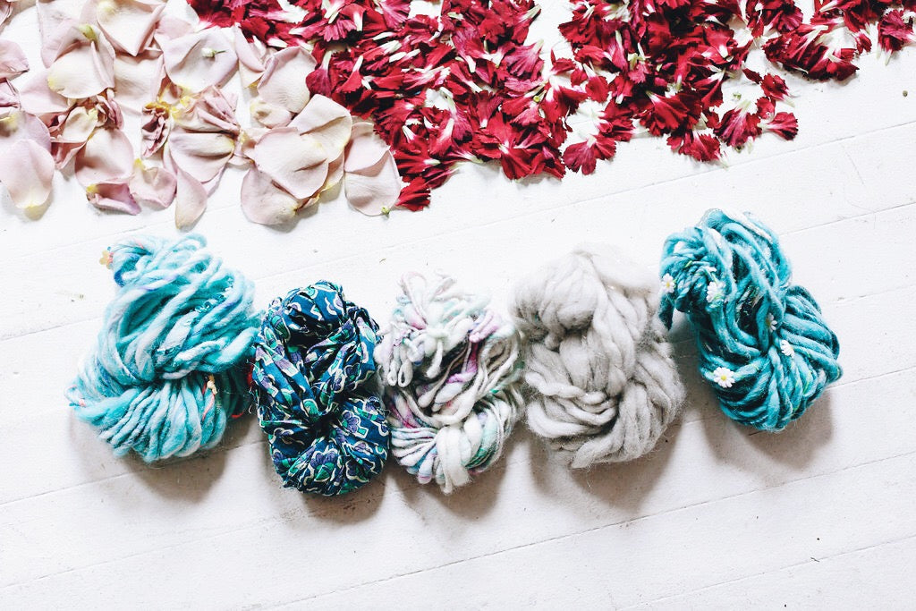 Mini Skein Sampler Kit Knit Collage in Foggy Blue