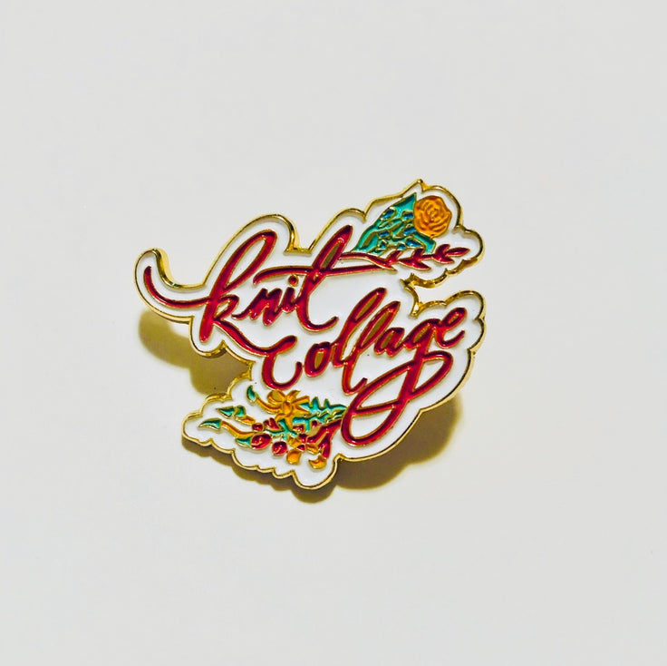 Knit Collage Logo Pin