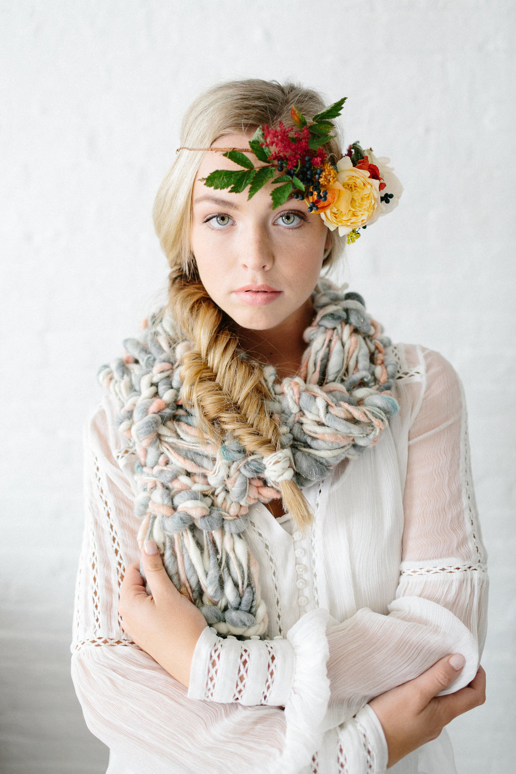 Knit Collage Marled Cocoon Scarf Knitting Pattern