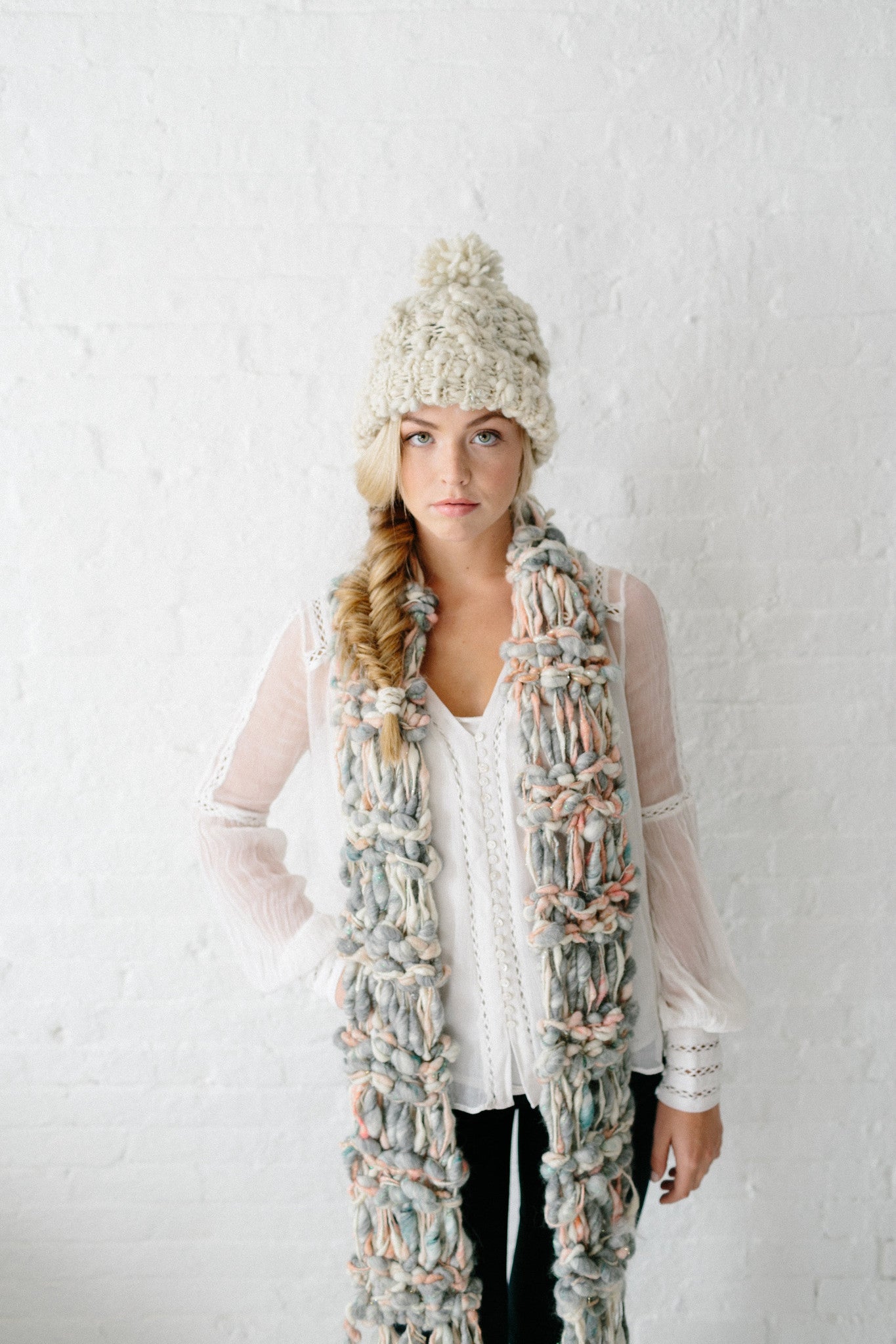 Knit Collage Marled Cocoon Scarf Knitting Pattern