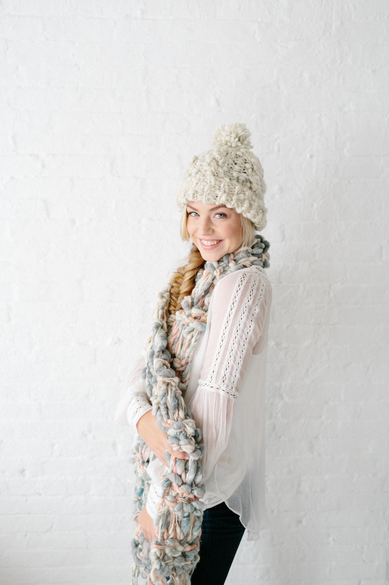 Knit Collage Marled Cocoon Scarf Knitting Pattern