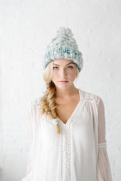 Knit Collage Snow Bunny Cable Beanie Hat Knitting Pattern