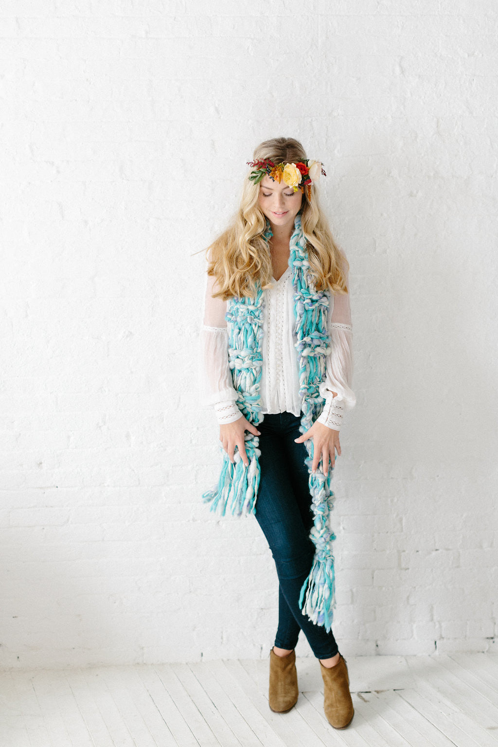 Knit Collage Marled Cocoon Scarf Knitting Pattern