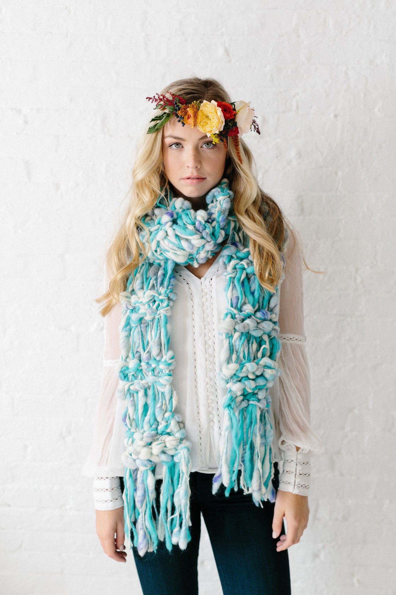 Knit Collage Marled Cocoon Scarf Knitting Pattern