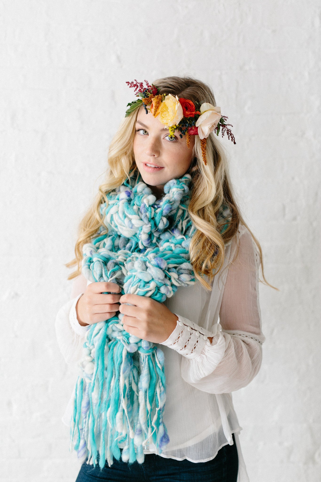 Knit Collage Marled Cocoon Scarf Knitting Pattern