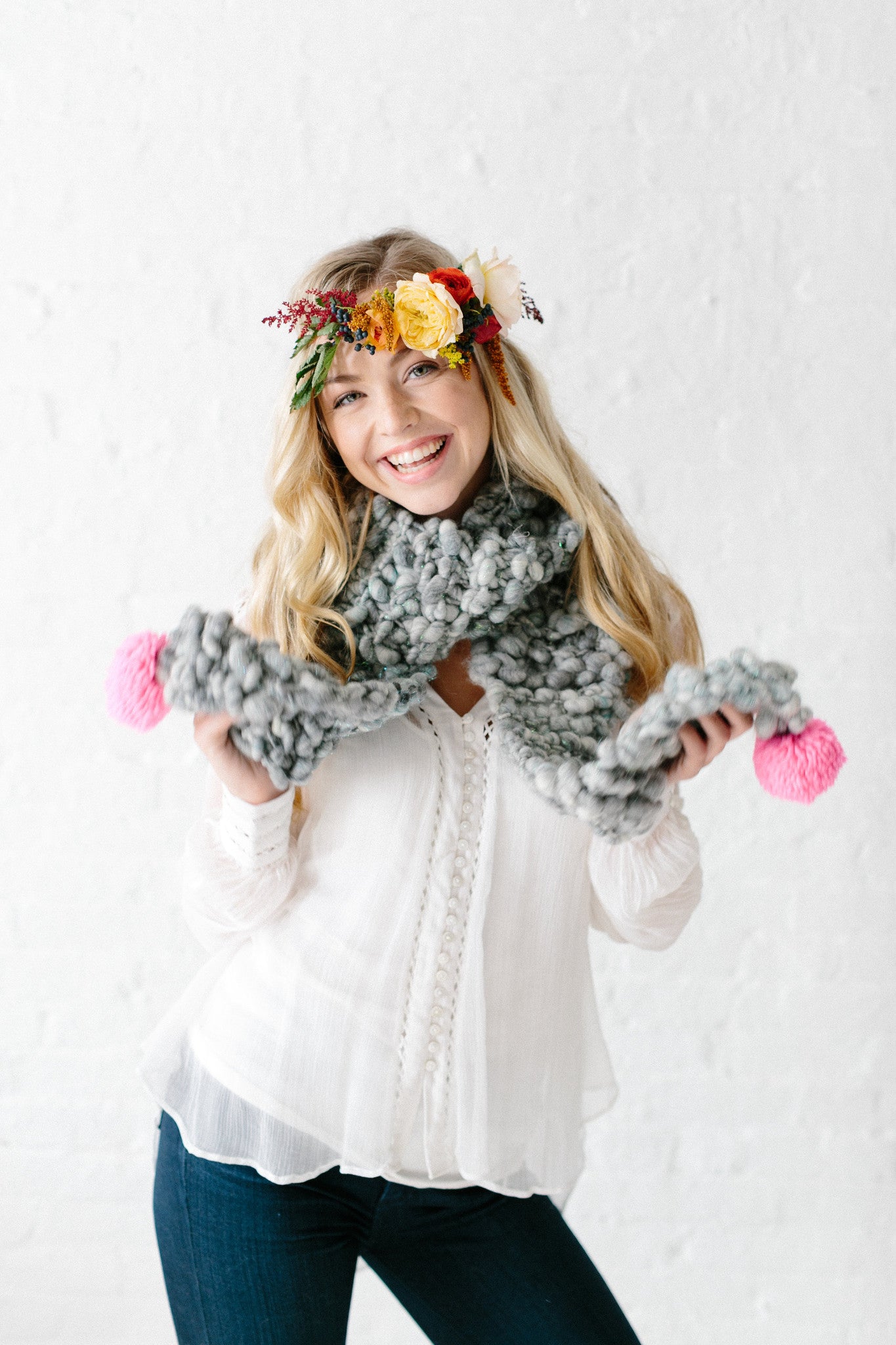 Knit Collage Bright Spot Scarf Knitting Pattern
