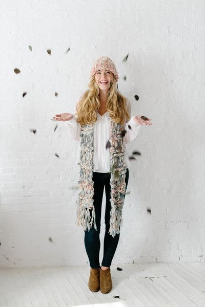 Knit Collage Marled Cocoon Scarf Knitting Pattern