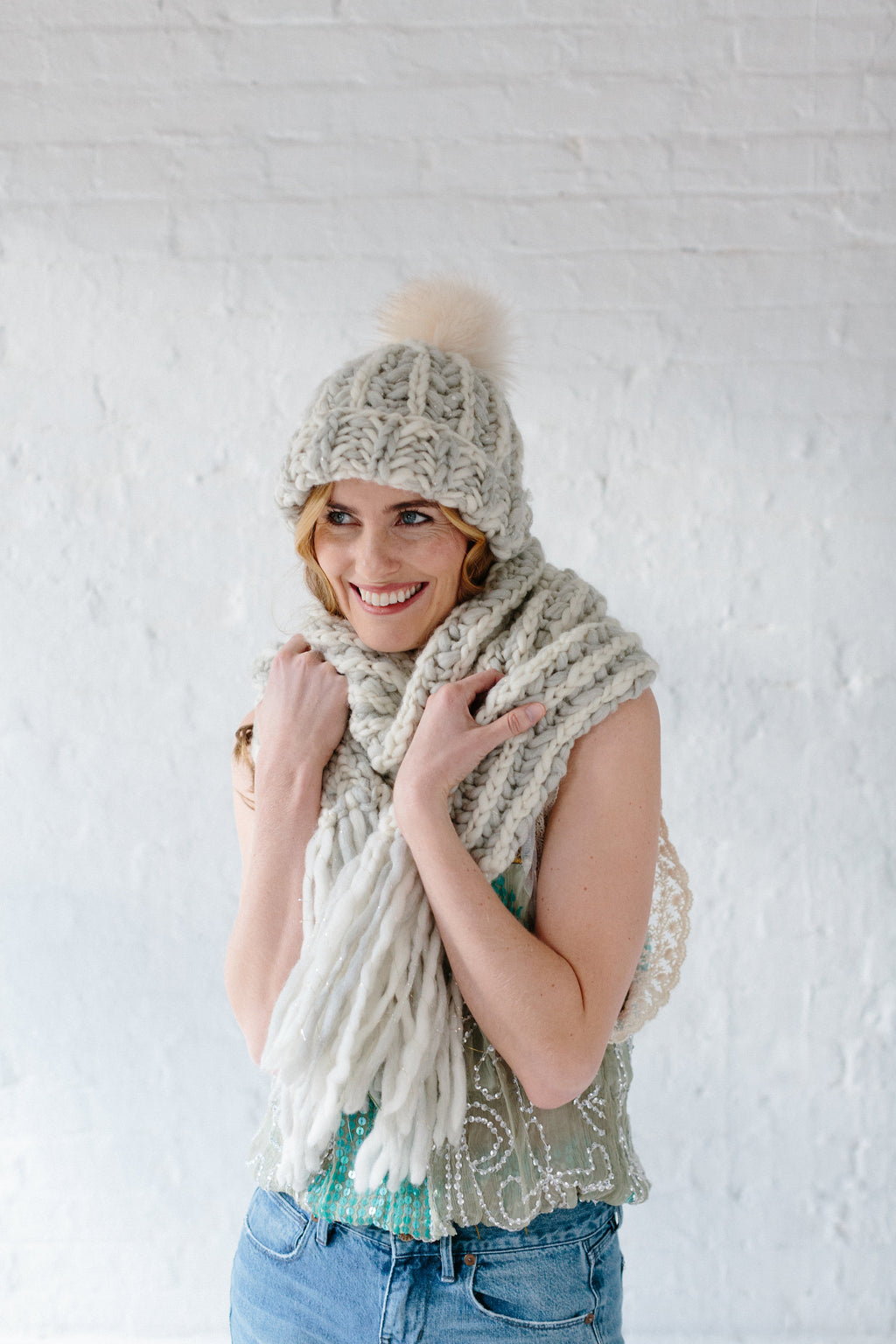 Joie Brioche Hat Knit Collage - chunky yarn knitting pattern