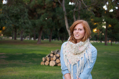 Knit Collage Keep Me Cozy Fringe Cowl
