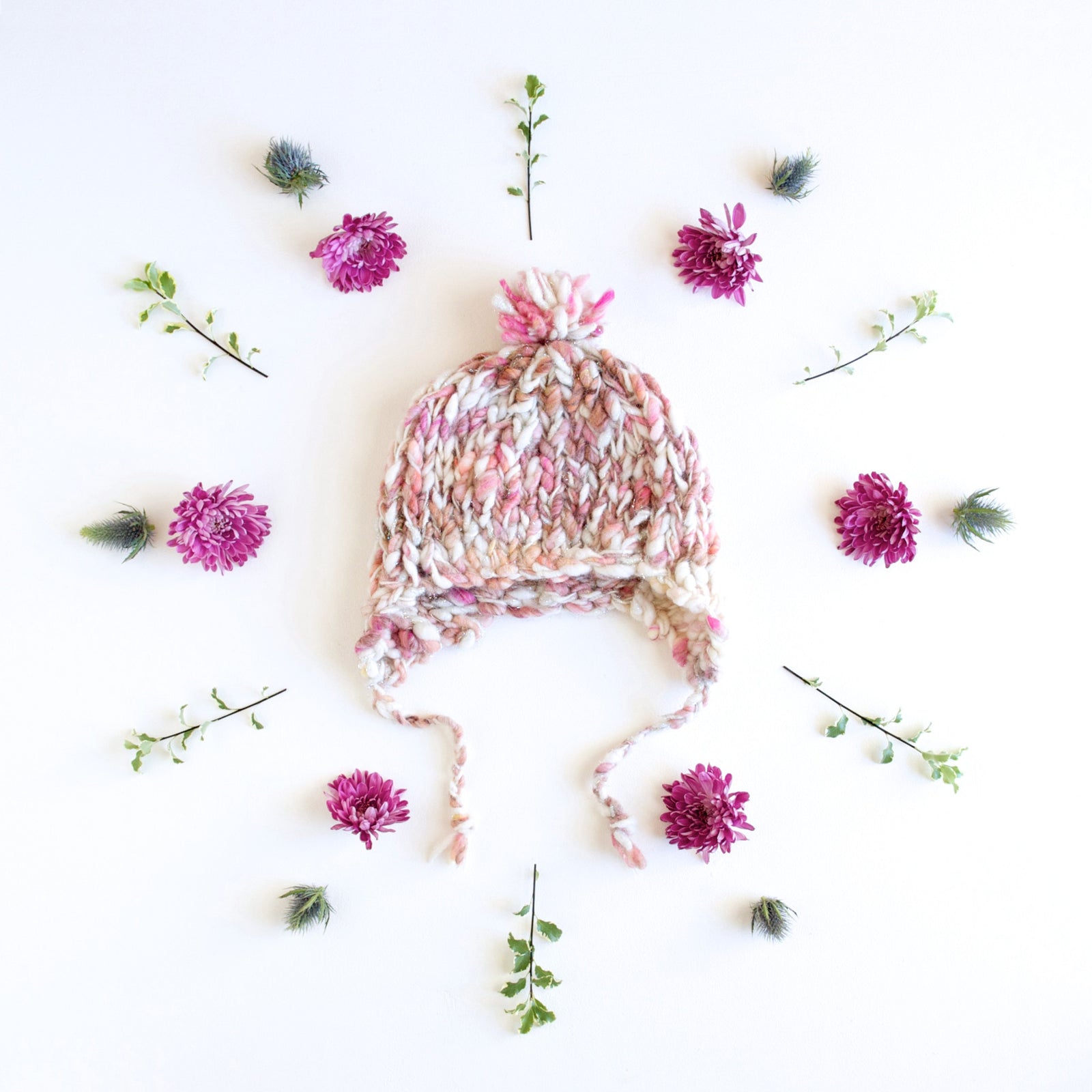 Knit Collage Modern Earflap Hat Pattern