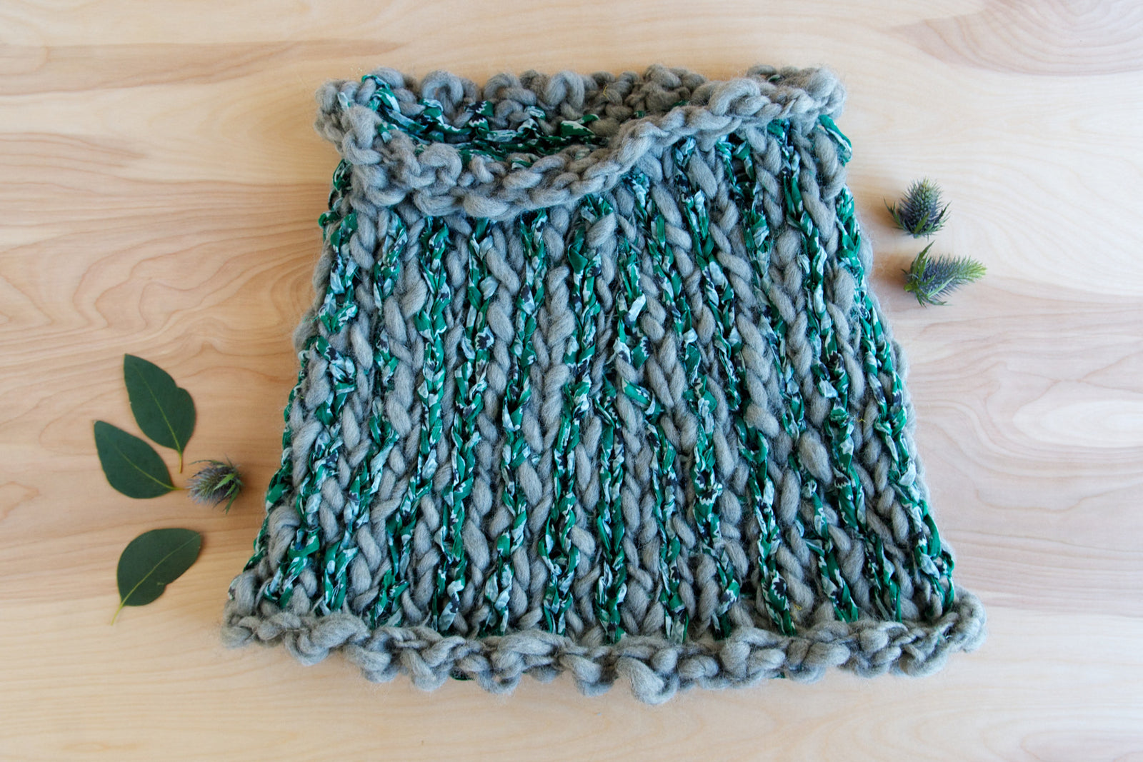 Knit Collage Stripe Story Cowl Pattern