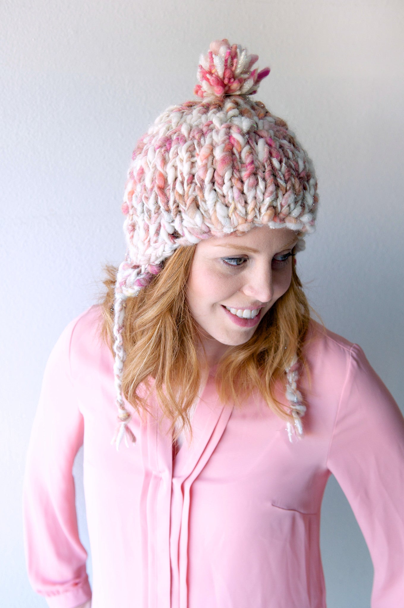 Knit Collage Modern Earflap Hat Pattern