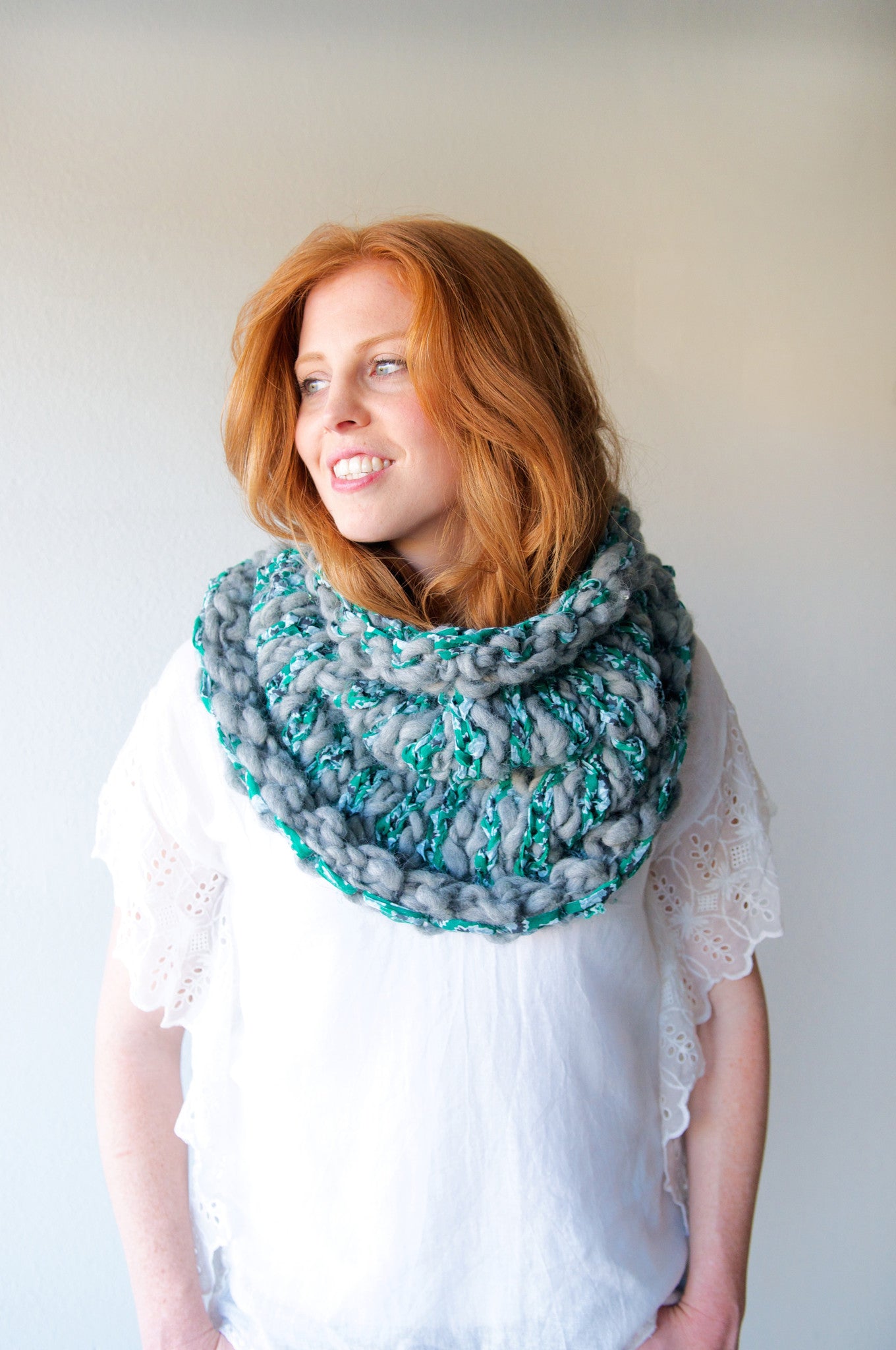 Knit Collage Stripe Story Cowl Pattern