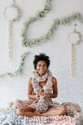 knit collage pom Bomb scarf free Knitting Pattern