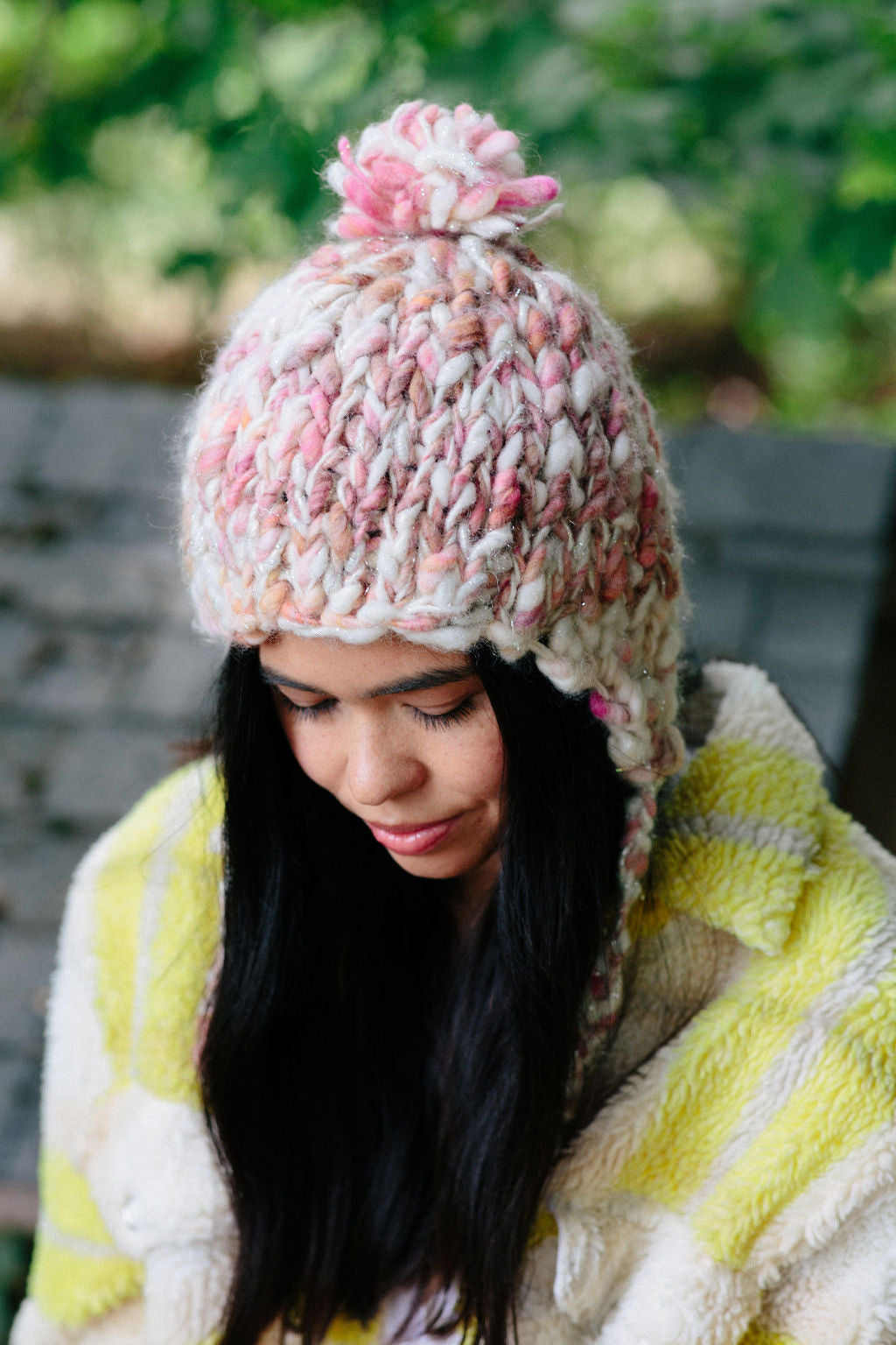 【TODAYFUL】Ear Flap Knitcap KayJayStyles Nepal Hand Knit Ear Flaps Beanie Skull Ski 100% Wool