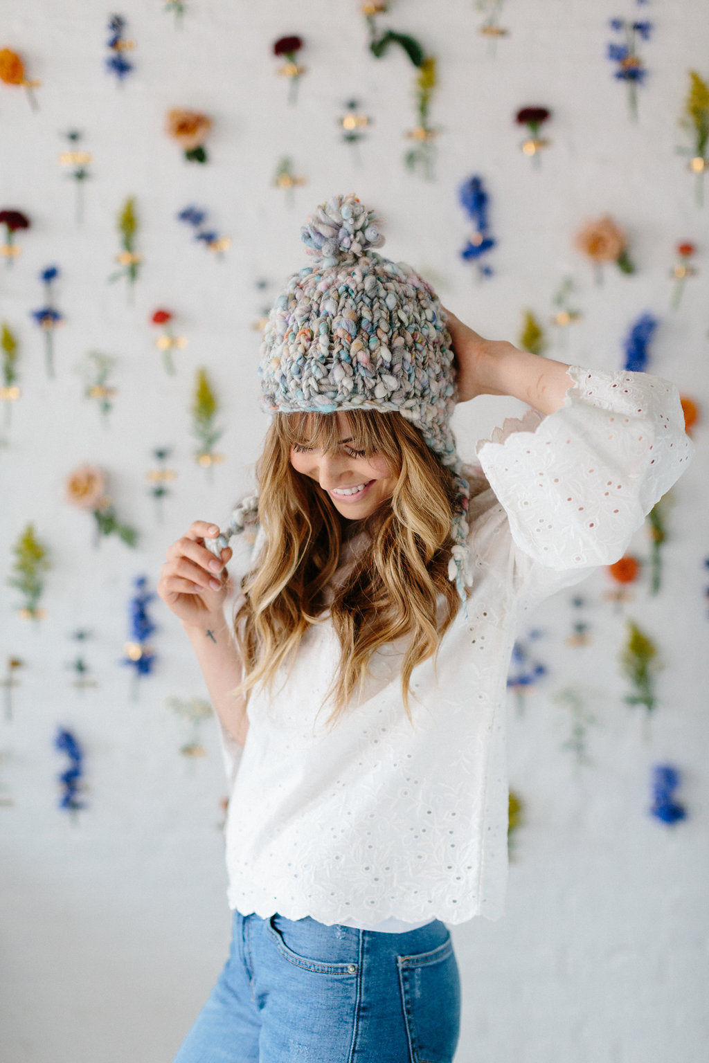 Modern Earflap Hat Pattern Knit Collage Knitting