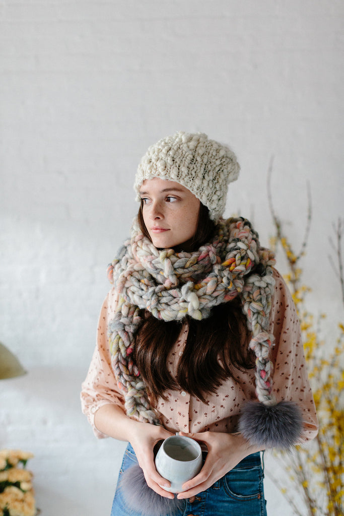 Pom Bomb Scarf – Knit Collage