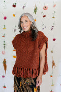 Model wearing Provence Poncho in Sedona Spun Cloud