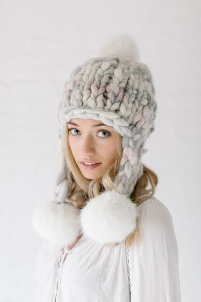 Knit Collage Pom Bomb Hat Knitting Pattern
