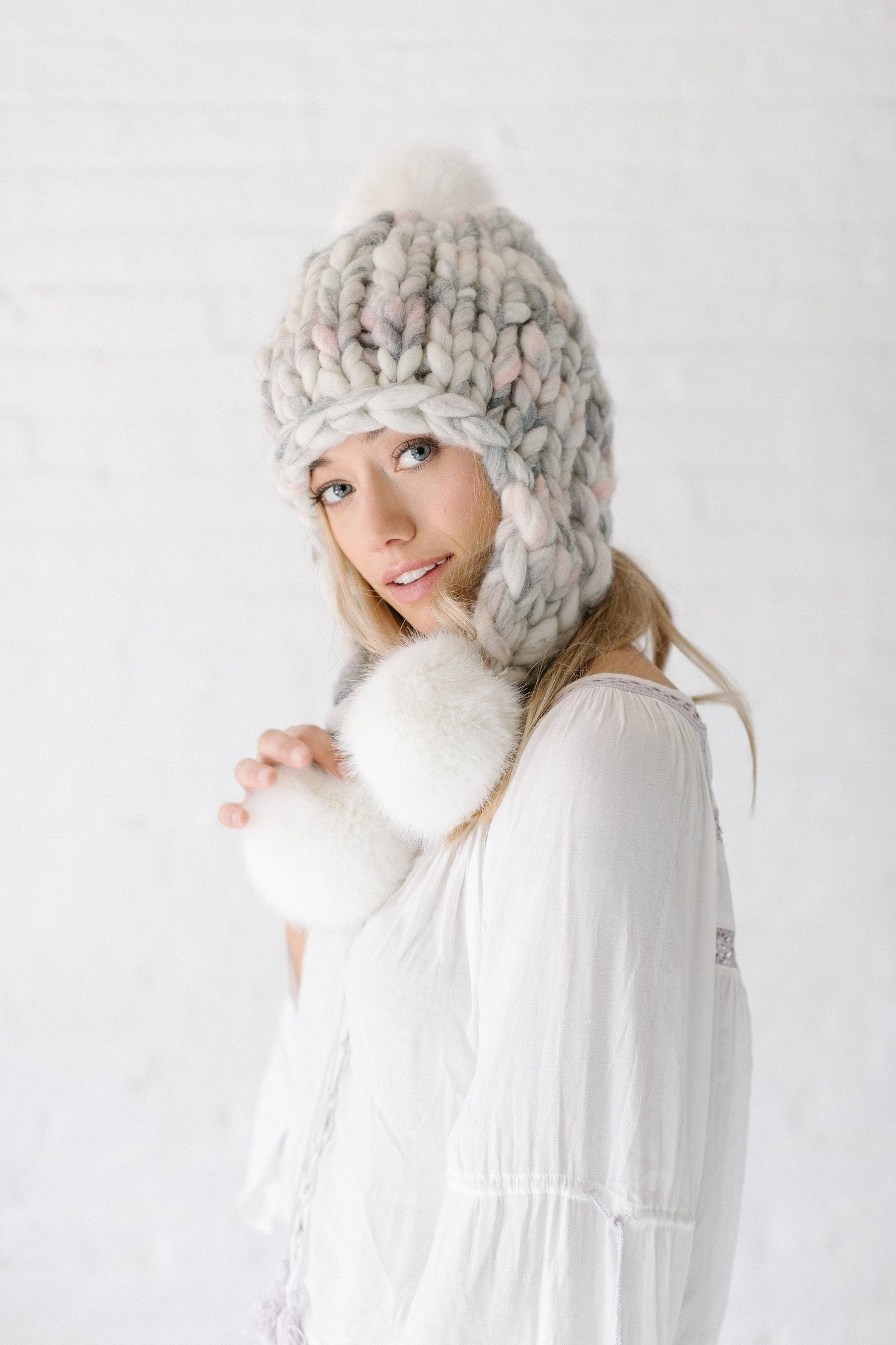 Knit Collage Pom Bomb Hat Knitting Pattern