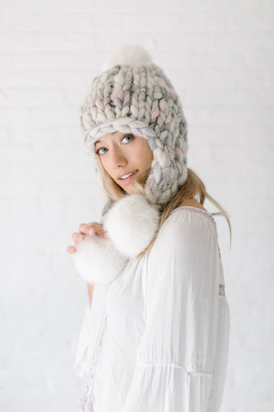 Knit Collage Pom Bomb Hat Knitting Pattern