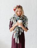 Wild Cat Fringe Scarf Pattern by Knit Collage, simple chunky knit scarf for bulky yarns