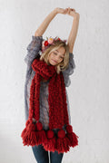 Knit Collage Mistletoe Tassel Scarf Knitting Pattern