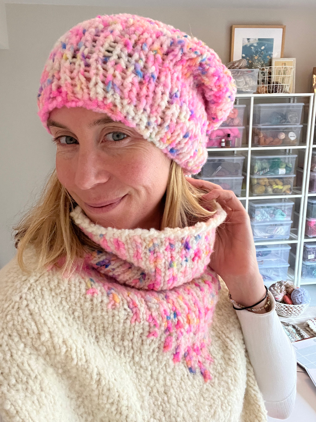 Seriously Slouchy Slouch Hat Pattern Knit Collage seriously-slouchy-slouch-hat-pattern-knit-collage